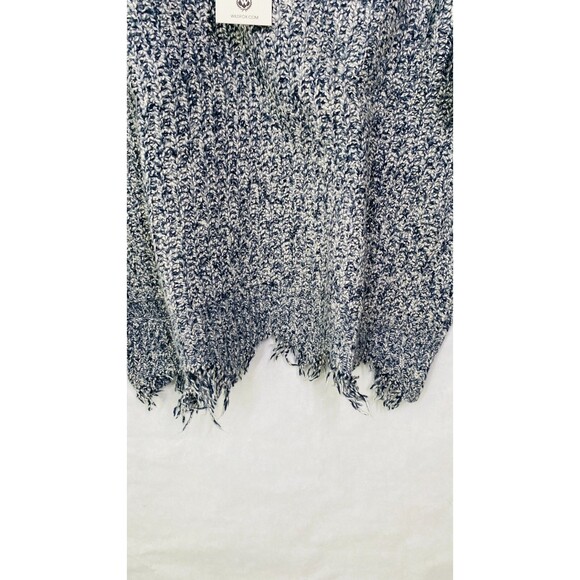 Wildfox Sweater Women M Black White Oversized Distressed V-neck - Picture 6 of 11